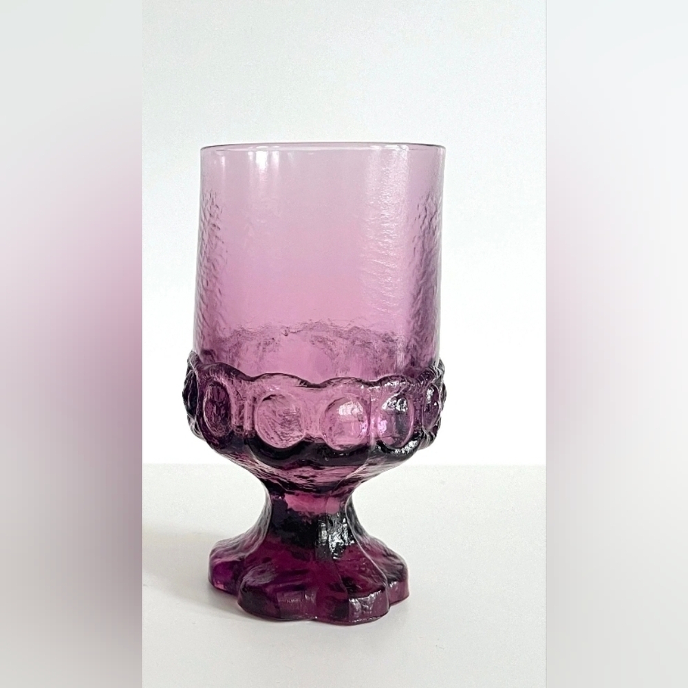 Vintage 1960s Tiffin Franciscan Purple/Amethyst Glass Goblet.